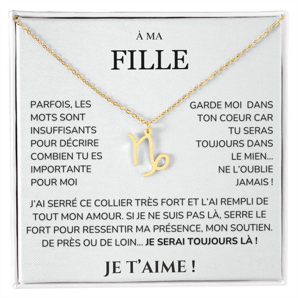 À ma Fille - garde moi dans ton cœur - Collier Signe astro