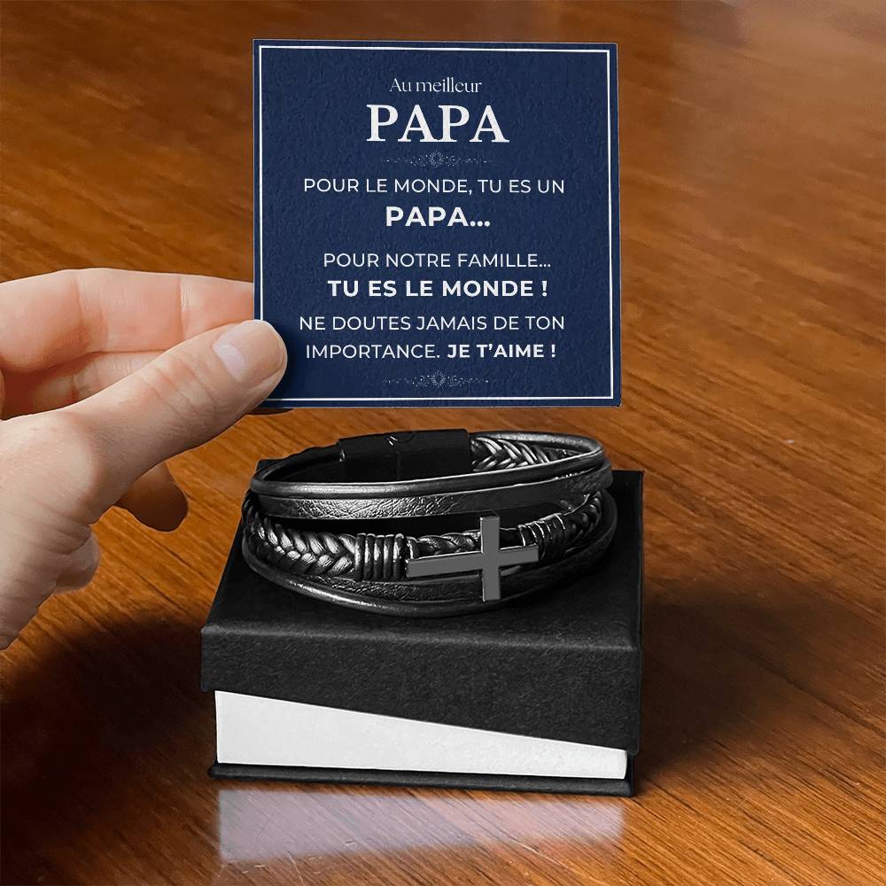 À mon Père - Tu es le monde - Bracelet Croix