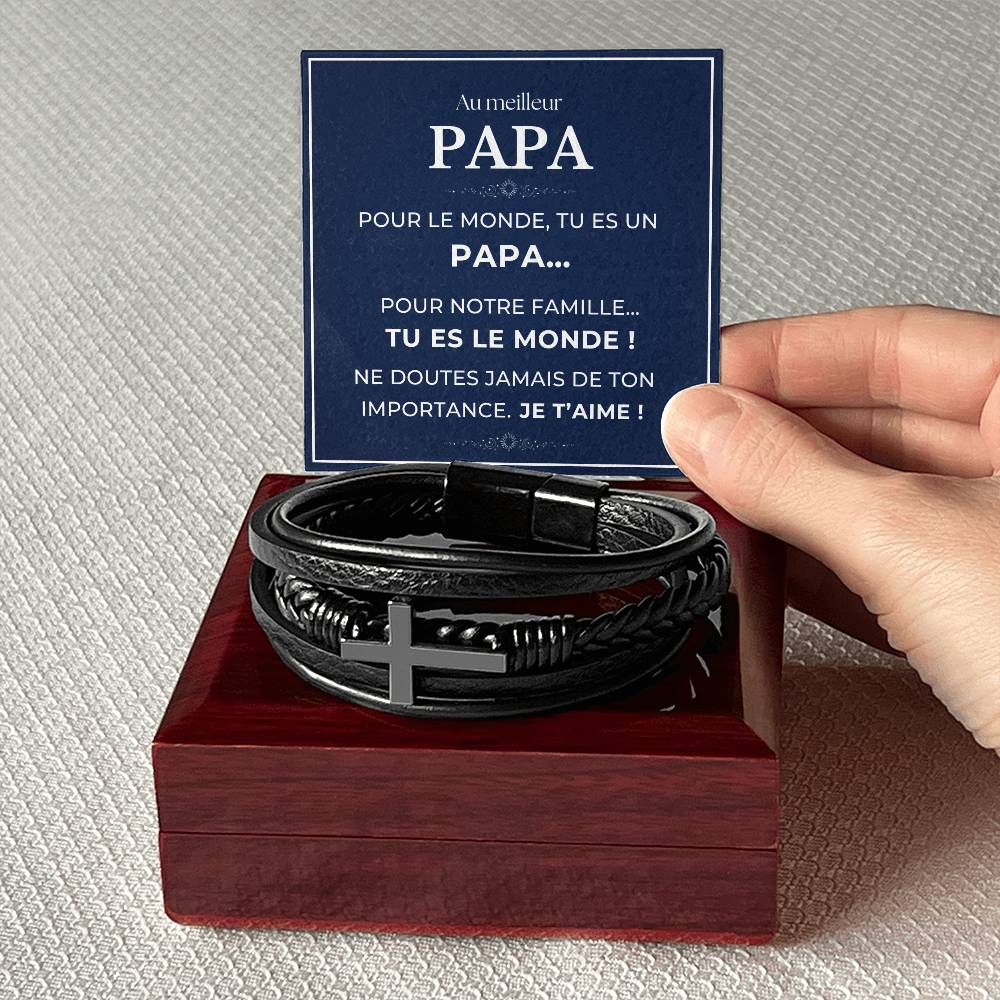 À mon Père - Tu es le monde - Bracelet Croix