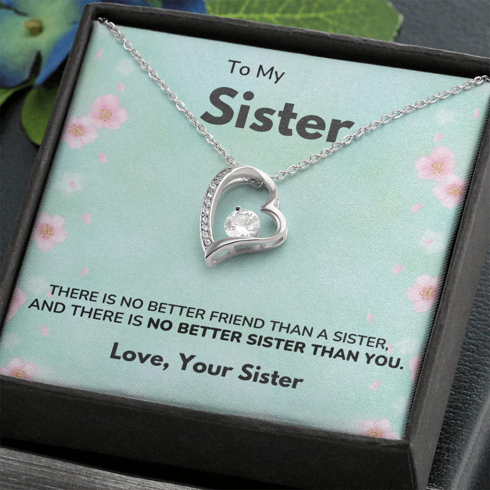 To my Sister - No better sister - Forever Love Necklace