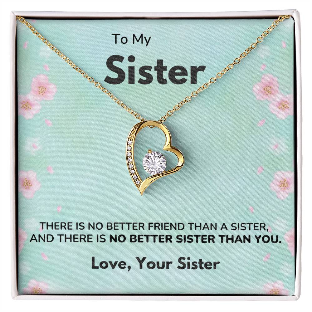 To my Sister - No better sister - Forever Love Necklace