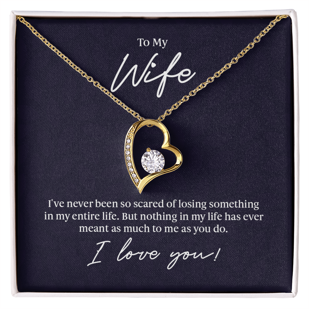 To my Wife - Never been so scared - Forever Love Necklace
