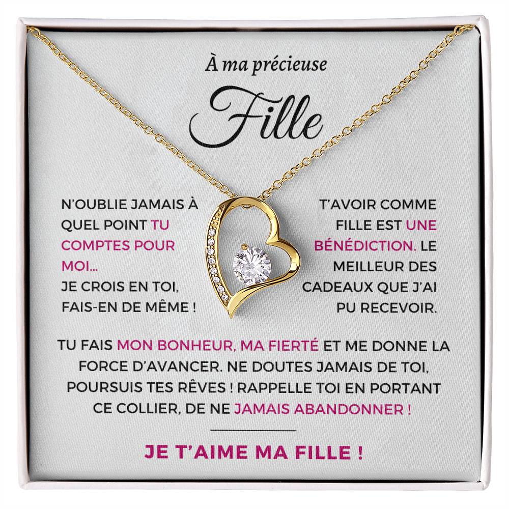 À ma Fille - Tu fais mon bonheur - Collier Forever Love