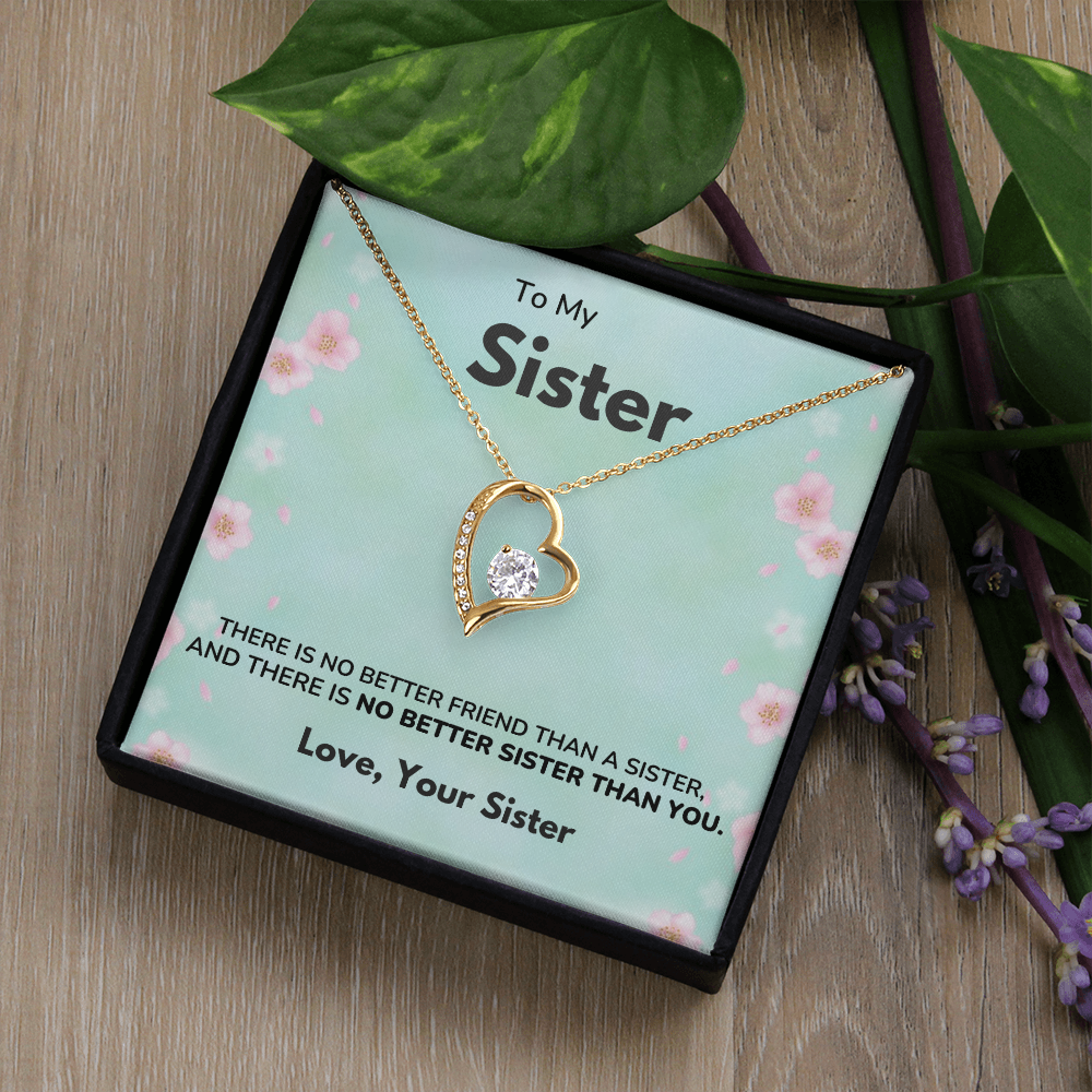 To my Sister - No better sister - Forever Love Necklace