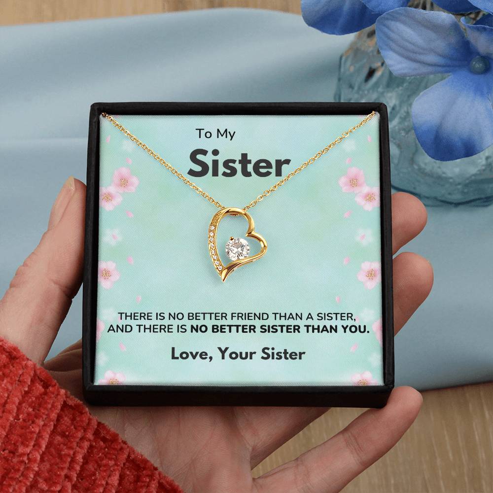 To my Sister - No better sister - Forever Love Necklace