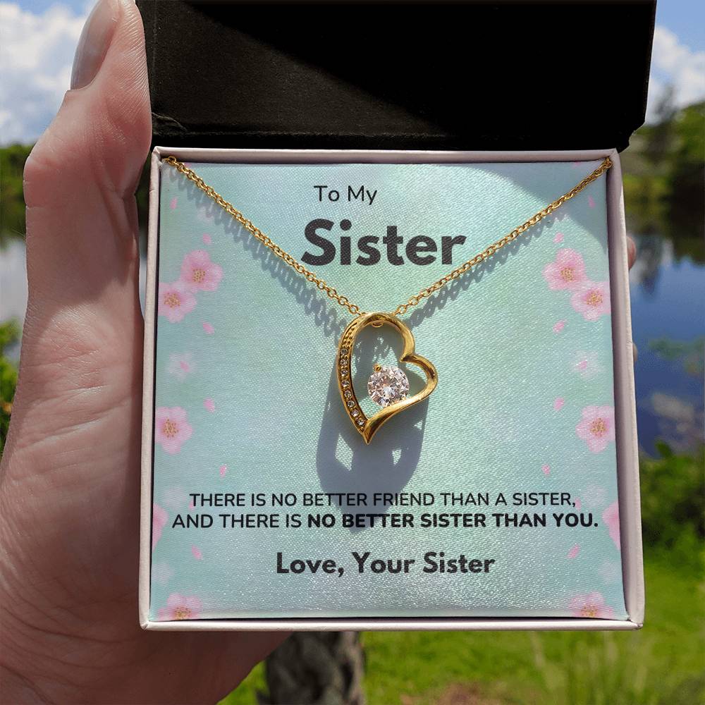 To my Sister - No better sister - Forever Love Necklace
