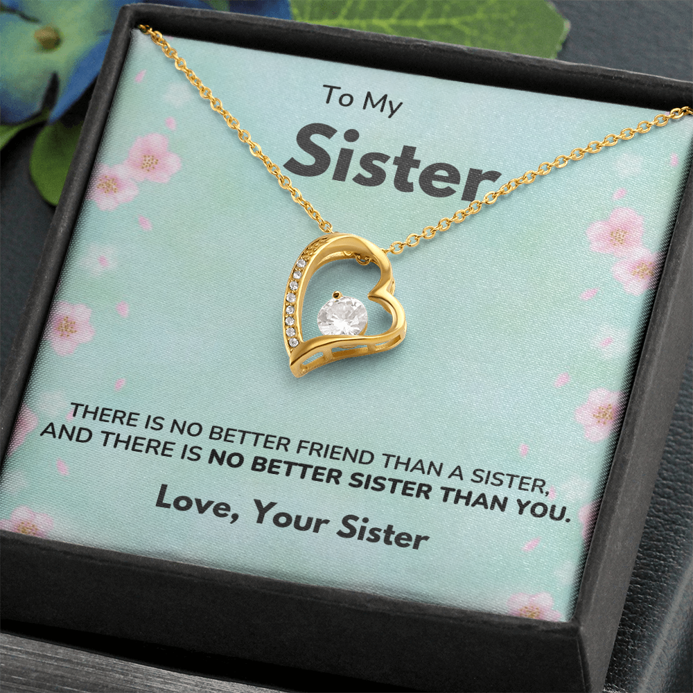 To my Sister - No better sister - Forever Love Necklace