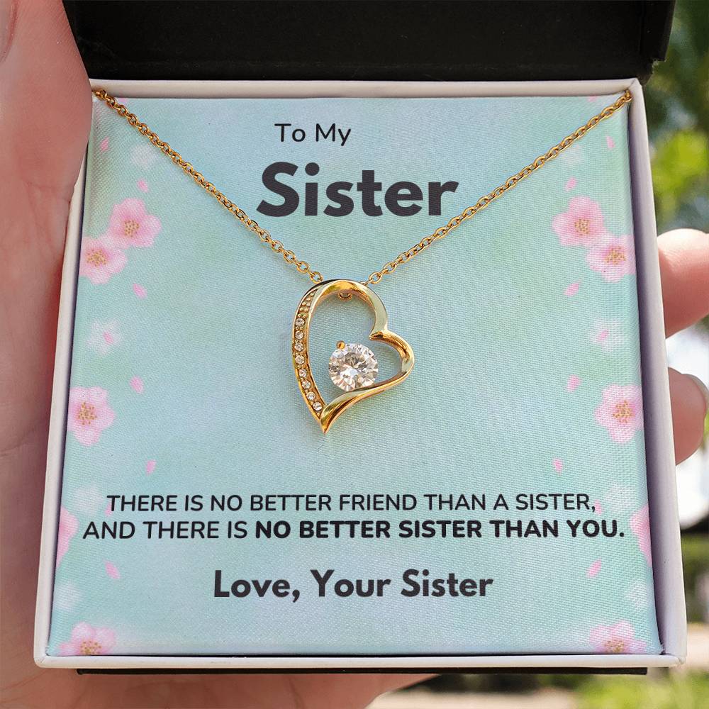 To my Sister - No better sister - Forever Love Necklace
