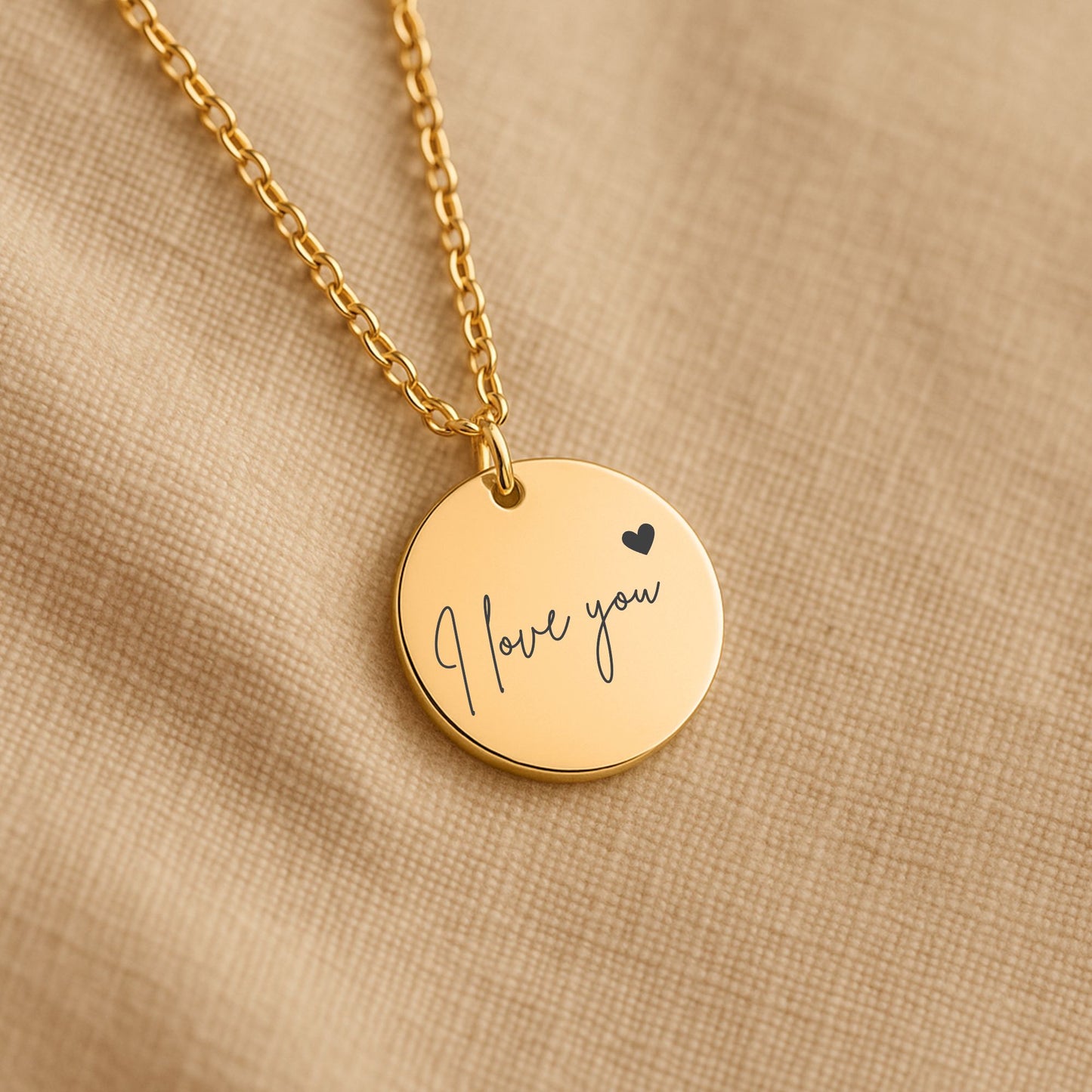 "Love you" Coin Necklace - I love you (English)
