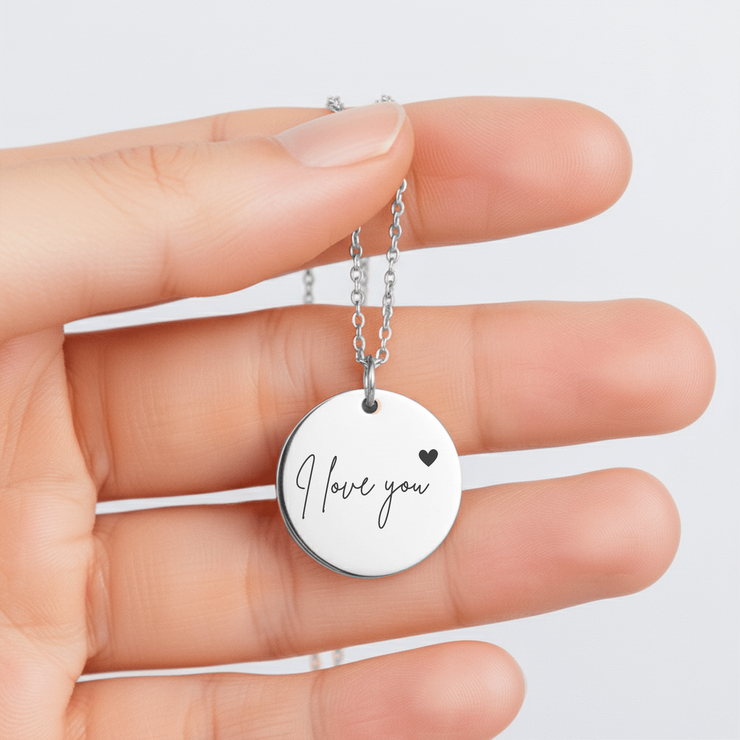 "Love you" Coin Necklace - I love you (English)